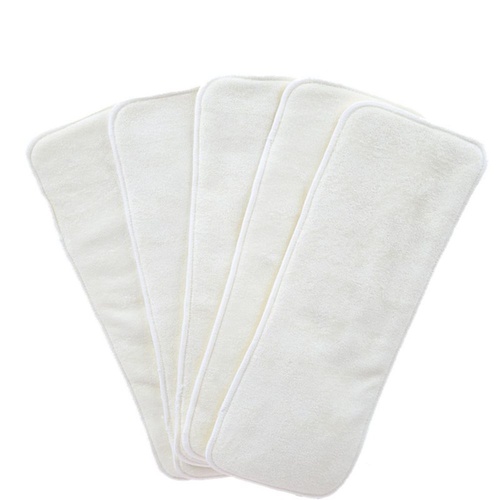 4 Layers White Bamboo Baby Cloth Nappy Inserts