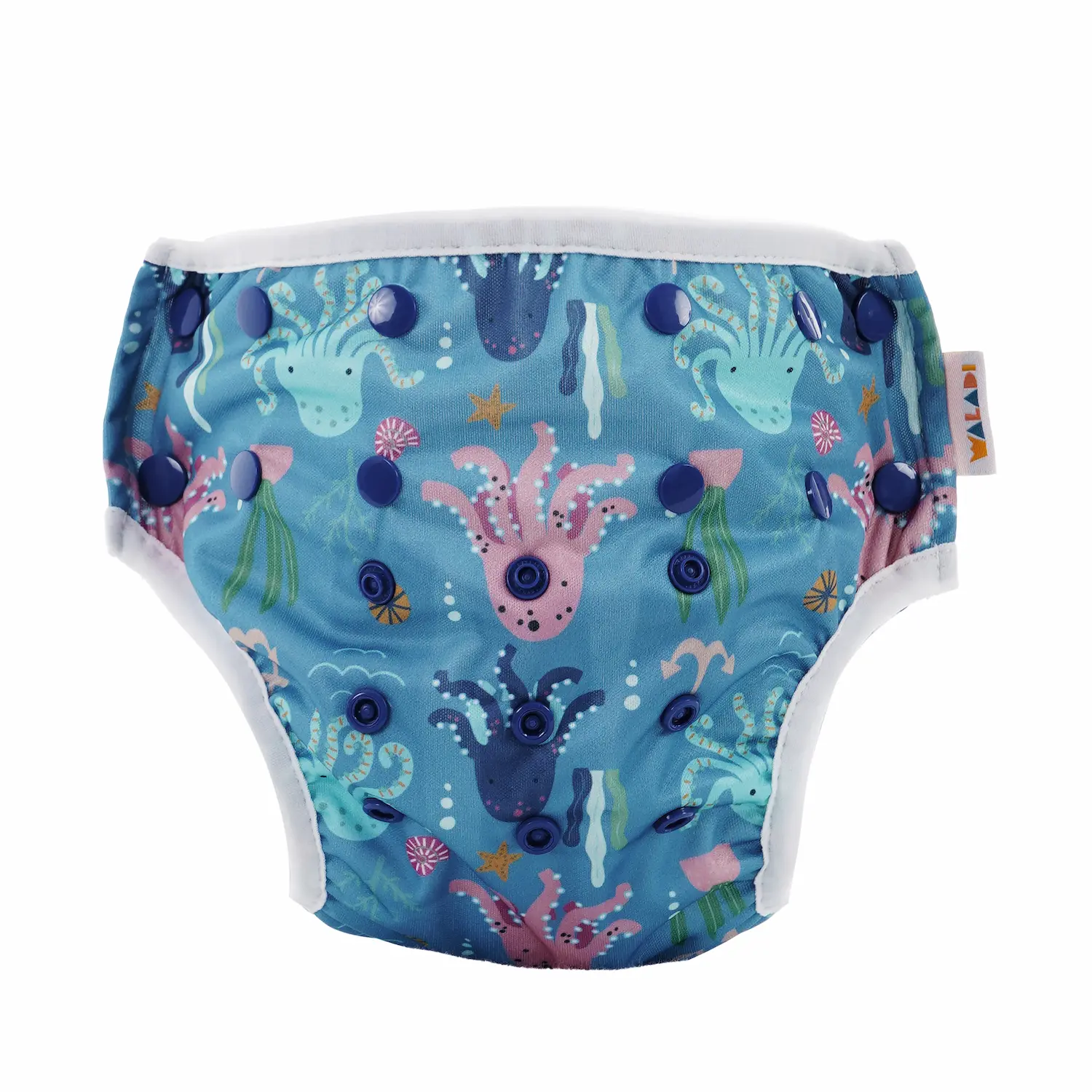 Waladi reusable swim nappy in Octopus Party design