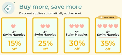 Swim nappy quantity discounts