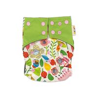 Green Flowers Design Bamboo Charcoal Cloth Nappy