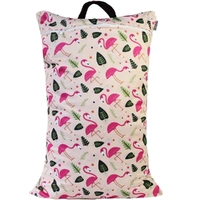 Waterproof Double Zip Large Wet Bag Pink Flamingo 40x70cm