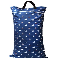 Waterproof Double Zip Large Wet Bag Whales & Boats 40x70cm