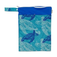 Waterproof Double Zip Wet Bag Turtles 30x40cm - Medium