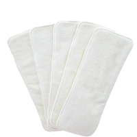 4 Layers White Bamboo Baby Cloth Nappy Inserts