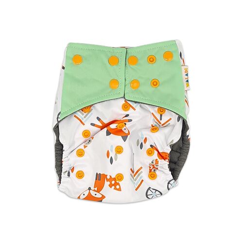Fox in the Forest Design Bamboo Charcoal Cloth Nappy