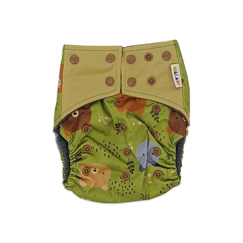 Green Forest Bear Bamboo Charcoal Cloth Nappy