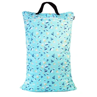 Waterproof Double Zip Large Wet Bag Blue Boats 40x70cm