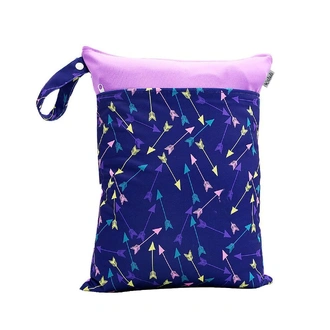 Waterproof Double Zip Wet Bag Arrows Navy 30 x 40cm