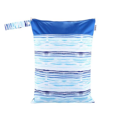 Waterproof Double Zip Wet Bag Blue Waves 30x40cm