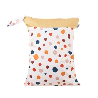 Waterproof Double Zip Wet Bag Polka Dots 30x40cm - Medium