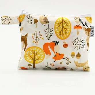 Small Waterproof Wet Bag with Zip 19 x 16cm - Forest Design