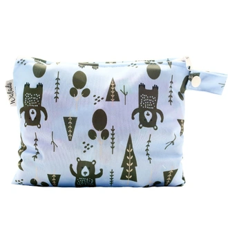 Small Waterproof Wet Bag with Zip 19 x 16cm - Forest Bear Design